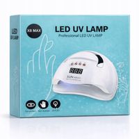 LAMPA DO PAZNOKCI UV LED MOCNA DO HYBRYD ŻELI SUN X8 MAX LCD Z RĄCZKĄ BIAŁA