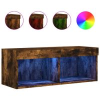 Szafka TV z oświetleniem LED, przydymiony dąb, 80x30x30 cm