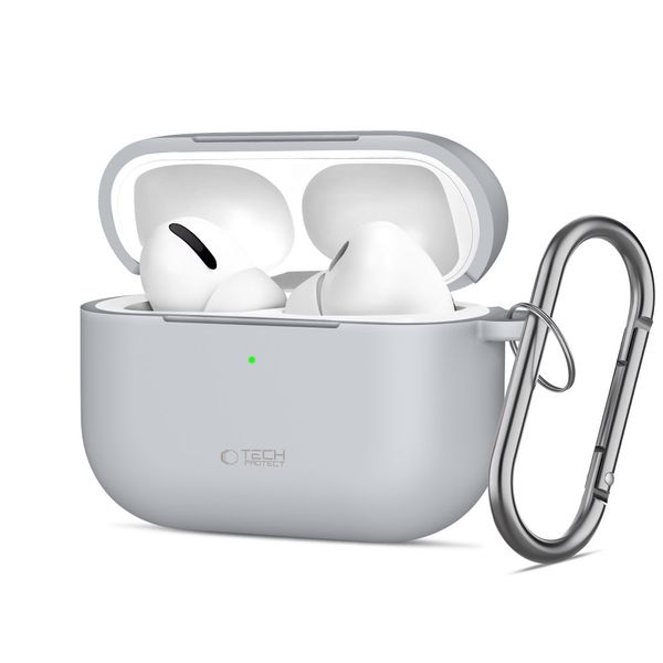 tech-protect silicone hook apple airpods pro 3 crayon grey zdjęcie 1