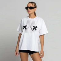 Chiara Wear - T-shirt bawełniany oversize XX BOOBIES - biały S