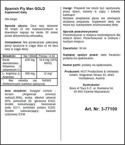 Supl.diety-Spain Fly Men- Gold Strong- 30Ml na Arena.pl