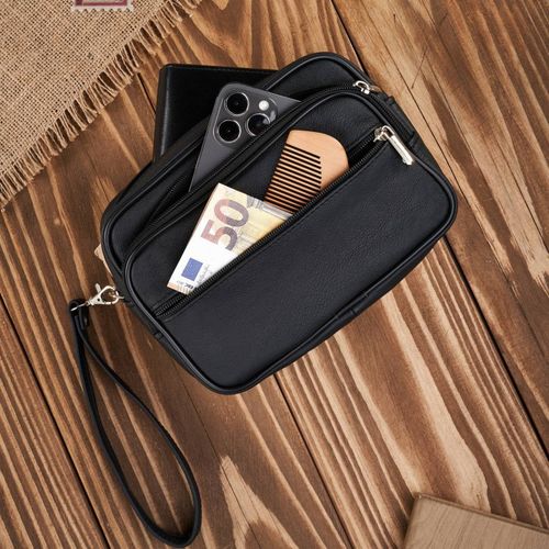 saszetka męska skórzana do ręki praktyczna pojemna czarna abruzzo abr-13 na Arena.pl