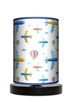 Lampa stołowa - drewniana mała - Samoloty