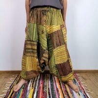 Szarawary Patchwork Stonewash - Jasnozielone Tony | Indie