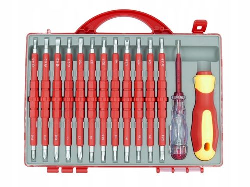 ZESTAW WKRĘTAKÓW ŚRUBOKRĘTY IZOLOWANE 25 ROZMIARÓW + WALIZKA DLA na Arena.pl