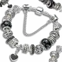 Bransoletka modułowa charms srebrna serduszko