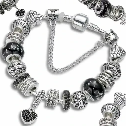 Bransoletka modułowa charms srebrna serduszko zdjęcie 1