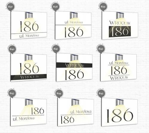 duża TABLICZKA ADRESOWA dibond biała numer posesji 40x30 lampka led na Arena.pl