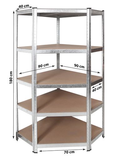 Regał metalowy rogowy Zeus 5 półek ocynkowany wysoka nośność 875 kg na Arena.pl