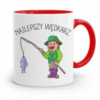 Kubek Czerwony Wędkarza Wędkarz Najlepszy Wędkarz Z Nadrukiem Ze Zdjęciem