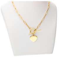 Złoty Naszyjnik srebro 925 Łańcuch grube Ogniwa Serce Przetyk