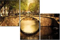 60 90CM OBRAZ 3 ELEM MOST AMSTERDAMIE ŚCIENNY DRUK PŁÓTNO