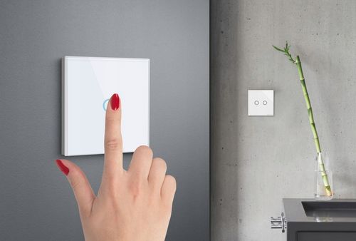 WŁĄCZNIK ŚWIATŁA SZKLANY DOTYKOWY POJEDYNCZY BIAŁY WIFI TUYA LED SZKŁO na Arena.pl