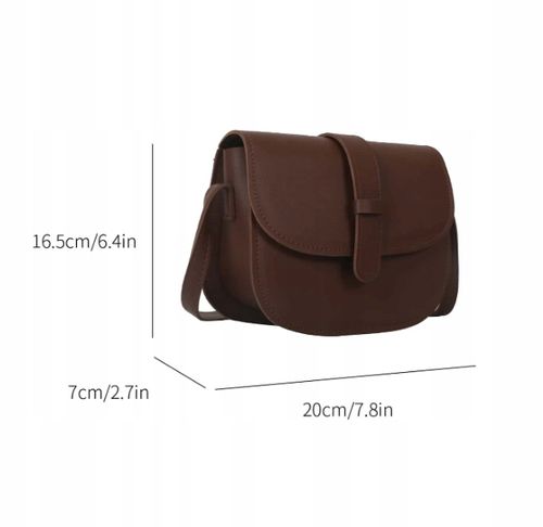 Torebka damska Ciemno brązowa skórzana Listonoszka mała na pasku D02 na Arena.pl