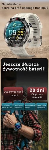 Smartwatch GRAVITY GT8-2 CZARNY Męski BRANSOLETA TĘTNO KALORIE SEN ROZMOWY na Arena.pl