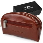 Brązowe Skórzane Etui Na Klucze Pieniądze Beltimore G85