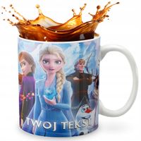 KUBEK 330ml GRAFIKA PREZENT ŚWIĘTA WZÓR - BAJKA KRAINA LODU + IMIĘ