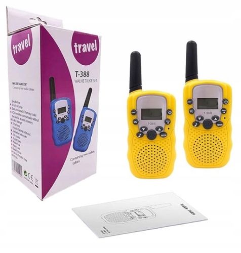 WALKIE TALKIE DLA DZIECI KRÓTKOFALÓWKA 2 SZTUKI ZASIĘG 3KM LATARKA ŻÓŁTE na Arena.pl