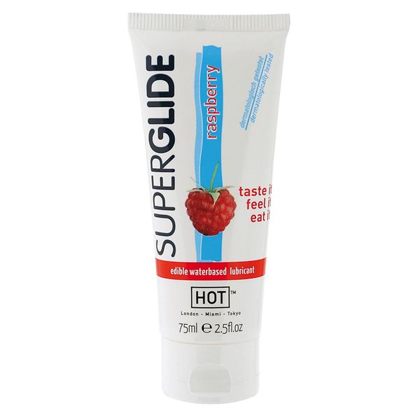 żel hot superglide raspberry  75ml  edible lubricant waterbased zdjęcie 1
