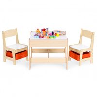 ZESTAW MEBLI DZIECIĘCYCH ECOTOYS MDF Z TABLICĄ KREDOWĄ I SCHOWKIEM