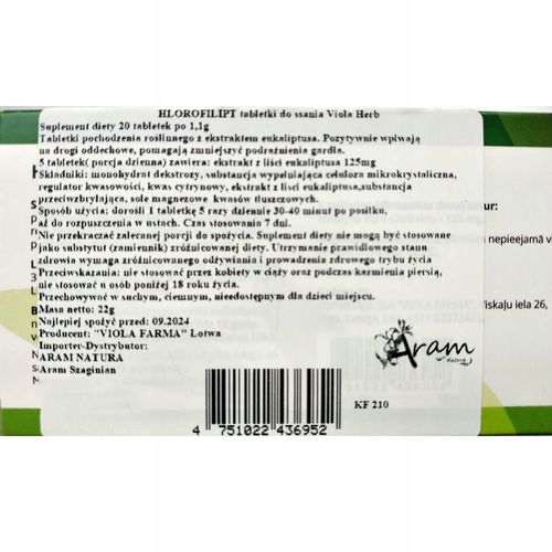 CHLOROFILLIPT NATURALNY ANTYBIOTYK GRONKOWIEC 800 na Arena.pl