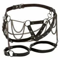 calexotics euphoria plus size uprząż na udo z metalowymi łańcuchami