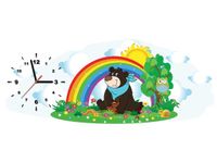 100X40CM ZEGAR MIS MIODKIEM ŁĄCE OBRAZ