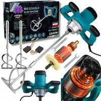 MIESZADŁO DO KLEJU BETONU ELEKTRYCZNE 2800W + 2x MIESZALNIKI