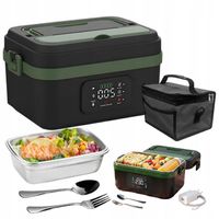 ELEKTRYCZNY LUNCH BOX PODGRZEWACZ OBIAD AKUMULATOR 1.6Ah + TORBA TERMICZNA