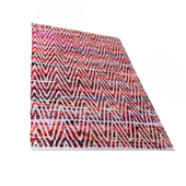 Dywan Juta Prostokątny Ręcznie Tkany 60x90 Biało Czerwony Do Salonu