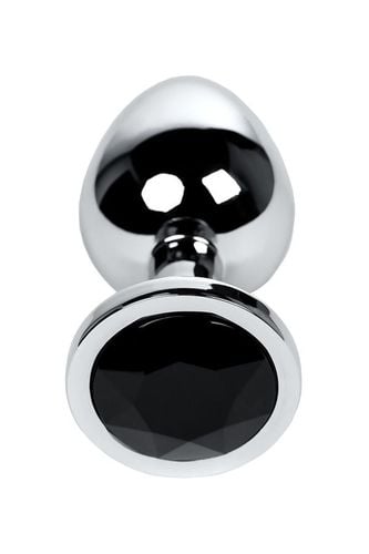 silver anal plug toyfa metal with black round shaped gem na Arena.pl