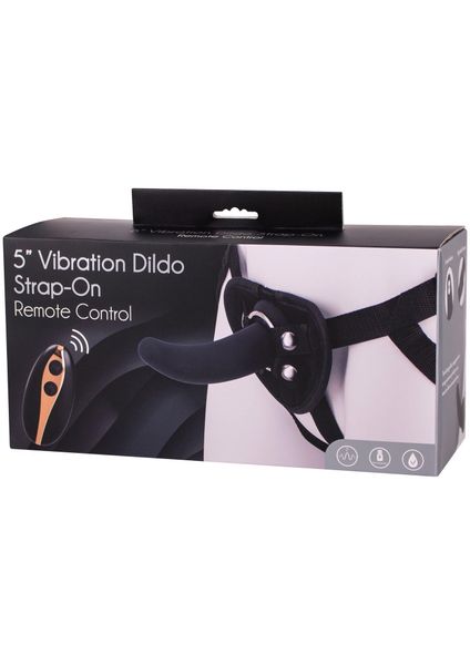 Vibration Dildo Strap-On 5inch Black zdjęcie 2