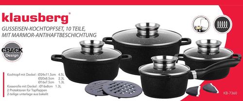 zestaw 12 elem. garnków granitowych klausberg kb-7360 na Arena.pl