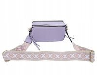 Sara Moda - torebka listonoszka skóra ekologiczna pasek BOHO fioletowy 1979