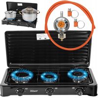 KUCHENKA GAZOWA 3 PALNIKI PRZENOŚNA + WĄŻ REDUKTOR