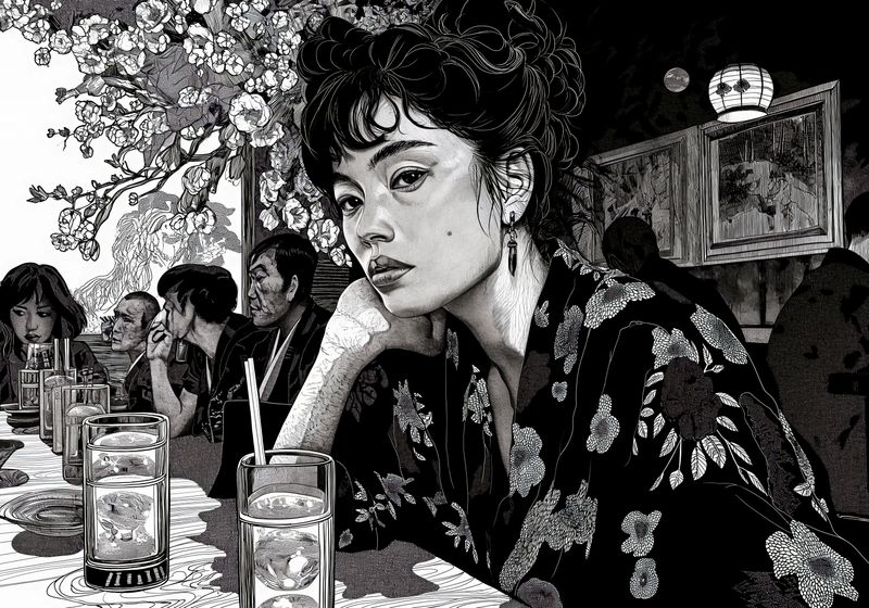 Plakat 66,5x46,5cm Czarne Kimono zdjęcie 1