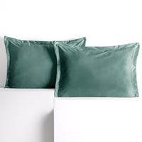 Zestaw 2 poszewek welwetowych z falbaną SIDE 50x70 miętowa AmeliaHome