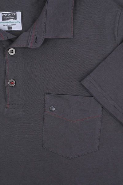 Koszulka męska polo stalowa Luca Rozmiar - M zdjęcie 3