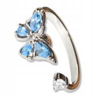 SREBRNY PIĘKNY MOTYLEK pierścionek antystresowy stal chirurgiczna prezent