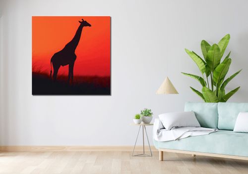 Obraz 100x100cm Żyrafa w Czerni na Arena.pl