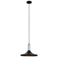 Industrialna LAMPA wisząca LUSTY MDM-3027/1 BK+CR Italux metalowa OPRAWA zwis loft chrom czarny