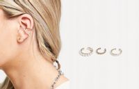 Topshop Zestaw 3 nausznic ze sztucznymi perłami