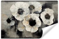 Fototapeta Białe MAKI Kwiaty ABSTRAKCJA Vintage Beton 270cm x 180cm