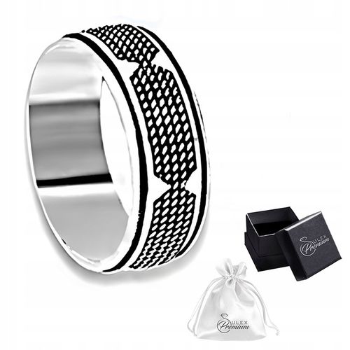 Obrączka srebrna pr. 925 Oksydowany Pierścionek Klasyczna Elegancja | r. 29 na Arena.pl