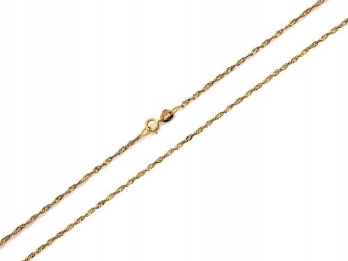 Łańcuszek złoty 375 dziecięcy elegancki splot Singapur 1.5mm r45 na Chrzest na Arena.pl