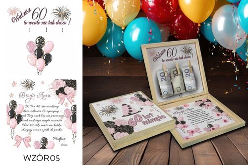 PREZENT NA 60 URODZINY PUDEŁKO Z ŻYCZENIAMI na Arena.pl