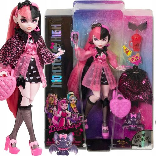 Monster High Draculaura Lalka Modowa Zestaw AKCESORIA HHK51 MATTEL na Arena.pl