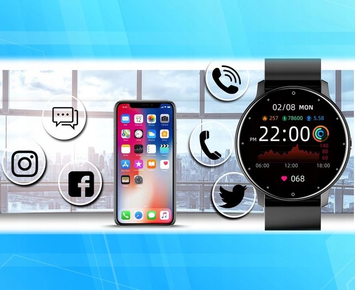 Zegarek Smartwatch Męski POLSKIE MENU PULS SMS FB 220mAh BT5.0 1,28" IPS zdjęcie 11