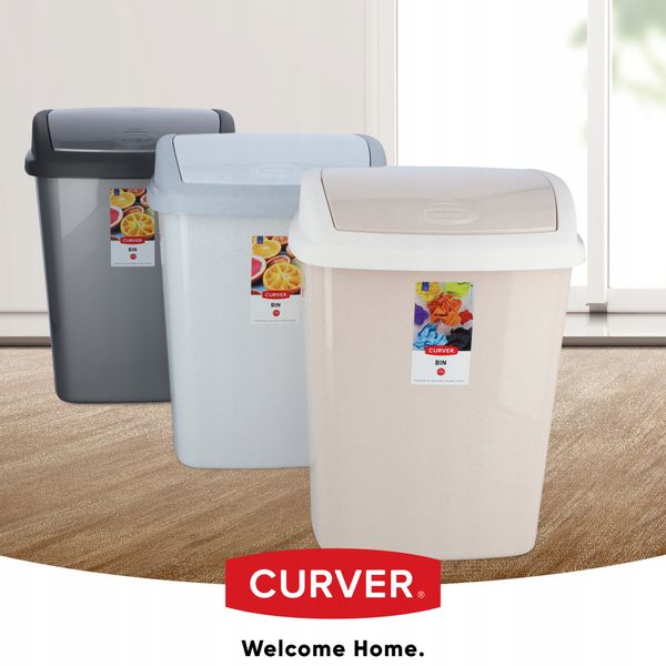 Curver Kosz Na Śmieci Uchylny 25 L Granitowy zdjęcie 3