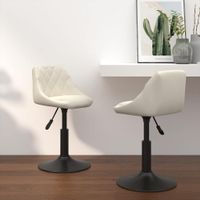 Obrotowe krzesła stołowe, 2 szt., kremowe, aksamitne